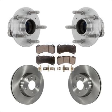 Front Hub Bearing Brake Rotor Pad Kit For 17 Cadillac ATS With 300mm Diameter KBB-132247