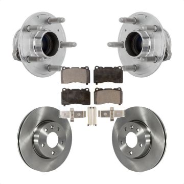 Front Hub Bearing Assembly Disc Brake Rotor & Pad Kit For 2019 Cadillac ATS Base with RWD KBB-132257