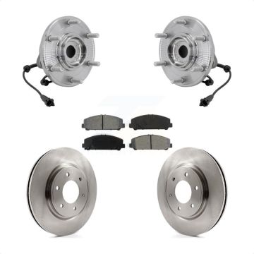 Front Hub Bearing Assembly Disc Brake Rotors And Pads Kit For 2017-2023 Nissan TITAN 4WD KBB-132292