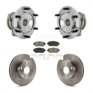Front Hub Bearing Brake Rotor And Pad Kit For 2005-2015 Toyota Tacoma Pre Runner with RWD KBB-132297
