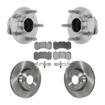 Front Hub Bearing Brake Rotor Pad Kit For 17 Cadillac ATS With 300mm Diameter KBB-132306
