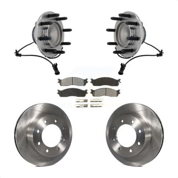Front Hub Bearing Assembly Disc Brake Rotors And Pads Kit For Dodge Ram 1500 3500 2500 KBB-132308