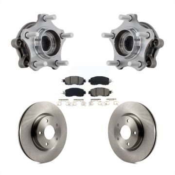 Front Hub Bearing Assembly Disc Brake Rotors And Pads Kit For 2019-2023 Nissan Altima KBB-132314