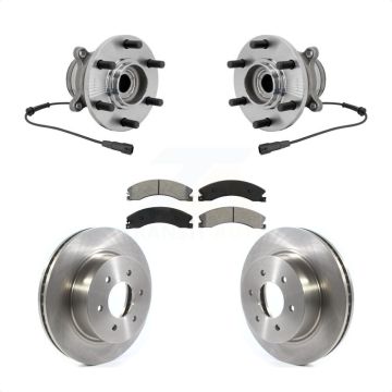 Front Hub Bearing Assembly Disc Brake Rotor And Semi-Metallic Pad Kit For Nissan TITAN XD KBB-132320