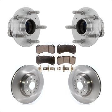 Front Hub Bearing Brake Rotor Pads Kit For 16 Cadillac CTS Vsport Premium with RWD KBB-132344