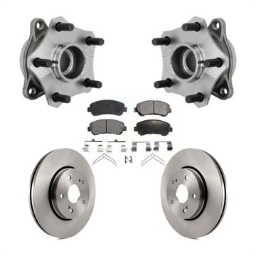 Front Hub Bearing Assembly Disc Brake Rotors And Pads Kit For 2010-2013 Suzuki Kizashi KBB-132353