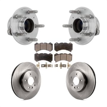 Front Hub Bearing Assembly Disc Brake Rotors And Pads Kit For Cadillac ATS V with RWD KBB-132365