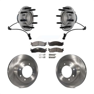 Front Hub Bearing Assembly Disc Brake Rotors And Pads Kit For Dodge Ram 1500 3500 2500 KBB-132368