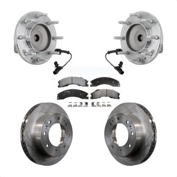 Front Hub Bearing Brake Rotor Pad Kit For GMC Chevrolet Sierra 2500 HD Silverado 3500 RWD KBB-132370