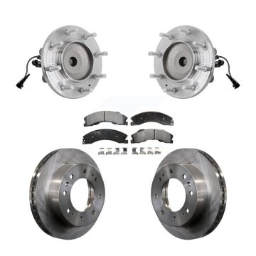 Front Hub Bearing Disc Brake Rotor Pad Kit For GMC Sierra 3500 HD Chevrolet Silverado RWD KBB-132371