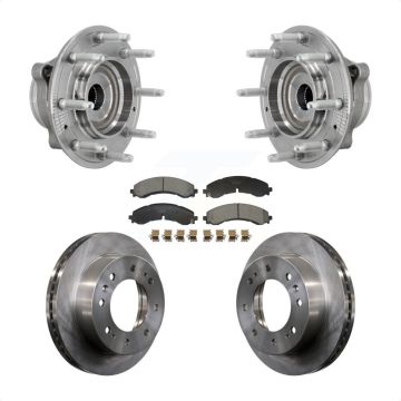 Front Hub Bearing Brake Rotor Pad Kit For GMC Chevrolet Silverado 2500 HD Sierra 3500 4WD KBB-132373