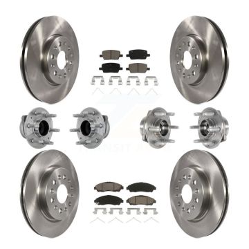 Front Rear Hub Bearing Brake Rotor Pad Kit (10Pc) For Chevrolet Traverse GMC Acadia Buick KBB-132436
