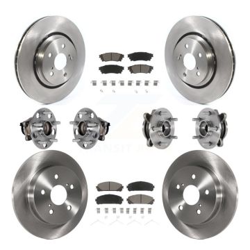 Front Rear Hub Bearings Disc Brake Rotors And Ceramic Pads Kit (10Pc) For Toyota Avalon KBB-132444