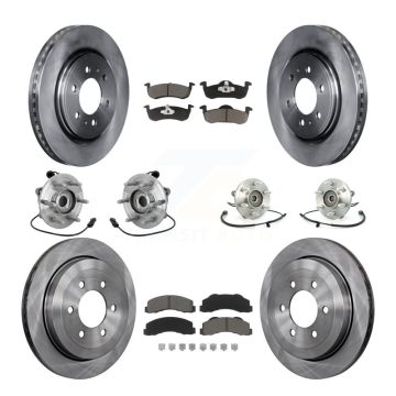Front Rear Hub Bearing Brake Rotor & Pad Kit (10Pc) For Ford Expedition Lincoln Navigator KBB-132457