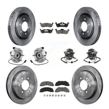 Front Rear Hub Bearing Brake Rotor & Pad Kit (10Pc) For Ford Expedition Lincoln Navigator KBB-132458