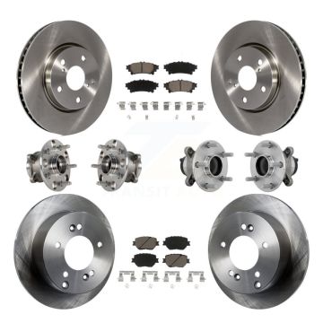 Front Rear Hub Bearing Brake Rotor Pad Kit (10Pc) For Lexus IS250 Without F Sport Package KBB-132459