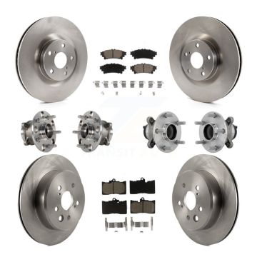 Front Rear Hub Bearing Disc Brake Rotors And Pads Kit (10Pc) For Lexus IS300 IS350 IS200t KBB-132464