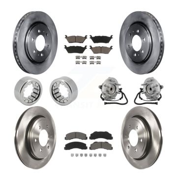 Front Rear Hub Bearing Disc Brake Rotor Pads Shoe Kit (10Pc) For 2015-2017 Ford F-150 RWD KBB-132468