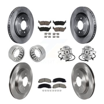 Front Rear Hub Bearing Brake Rotor & Pads Shoe Kit (10Pc) For 2018-2020 Ford F-150 Raptor KBB-132470