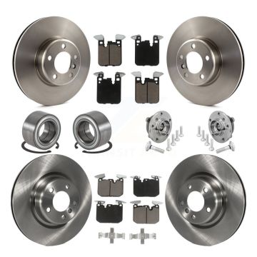 Front Rear Hub Bearings Disc Brake Rotors And Pads Shoes Kit (10Pc) For BMW M240i xDrive KBB-132483