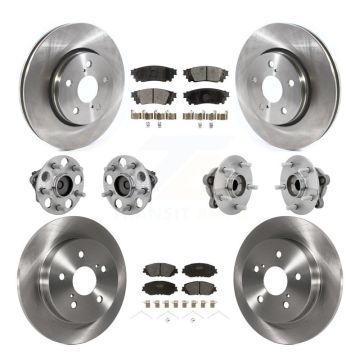 Front Rear Hub Bearing Disc Brake Rotor And Semi-Metallic Pads Kit (10Pc) For Toyota C-HR KBB-132484