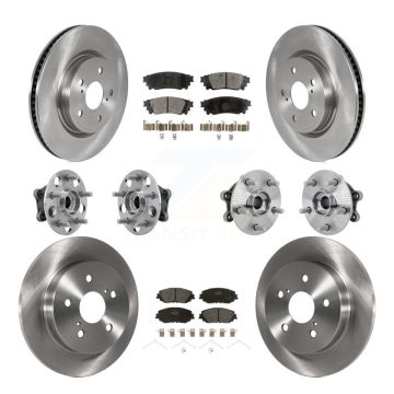 Front Rear Hub Bearing Disc Brake Rotor And Semi-Metallic Pads Kit (10Pc) For Toyota RAV4 KBB-132489