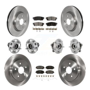 Front Rear Hub Bearing Disc Brake Rotor And Semi-Metallic Pads Kit (10Pc) For Toyota C-HR KBB-132492