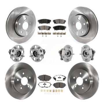 Front Rear Hub Bearing Disc Brake Rotor And Semi-Metallic Pads Kit (10Pc) For Toyota C-HR KBB-132493
