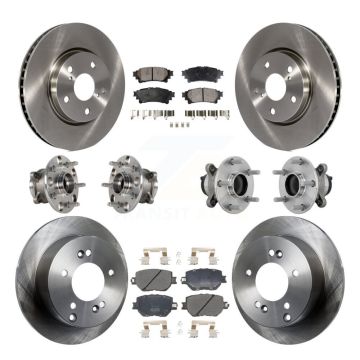 Front Rear Hub Bearing Brake Rotor Pad Kit (10Pc) For Lexus IS250 Without F Sport Package KBB-132495