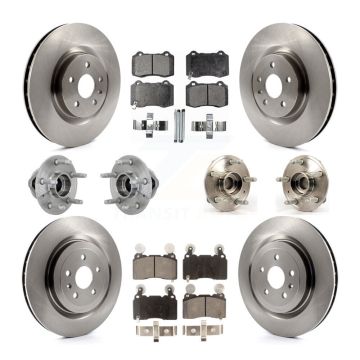 Front Rear Hub Bearing Assembly Disc Brake Rotor And Pads Kit (10Pc) For Chevrolet Camaro KBB-132499