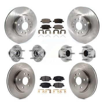 Front Rear Hub Bearing Assembly Disc Brake Rotor And Pads Kit (10Pc) For Chevrolet Camaro KBB-132501
