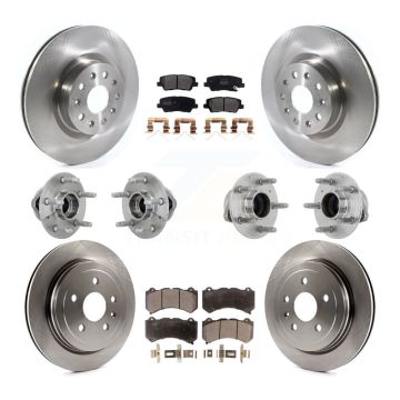Front Rear Hub Bearing Disc Brake Rotor And Semi-Metallic Pad Kit (10Pc) For Cadillac CTS KBB-132507