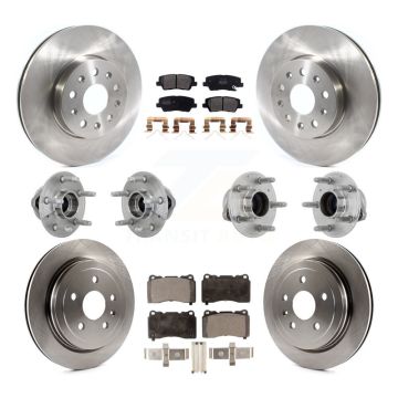 Front Rear Hub Bearing Disc Brake Rotor And Semi-Metallic Pad Kit (10Pc) For Cadillac CTS KBB-132510