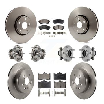 Front Rear Hub Bearing Disc Brake Rotors And Pads Kit (10Pc) For Lexus IS350 IS300 IS200t KBB-132529