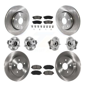 Front Rear Hub Bearing Disc Brake Rotor And Semi-Metallic Pads Kit (10Pc) For Toyota C-HR KBB-132551