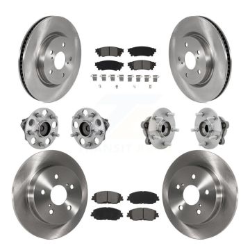 Front Rear Hub Bearing Disc Brake Rotor And Semi-Metallic Pads Kit (10Pc) For Toyota C-HR KBB-132552