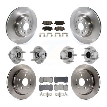Front Rear Hub Bearing Disc Brake Rotor And Semi-Metallic Pad Kit (10Pc) For Cadillac CTS KBB-132555