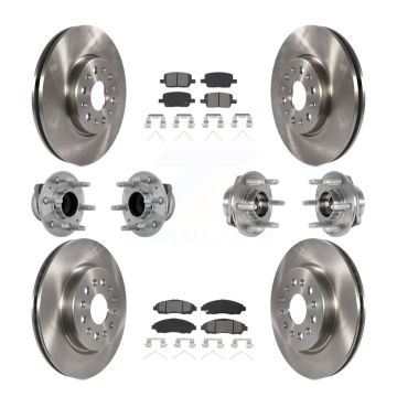 Front Rear Hub Bearing Brake Rotor Pad Kit (10Pc) For Chevrolet Traverse GMC Acadia Buick KBB-132571