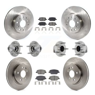 Front Rear Hub Bearing Assembly Disc Brake Rotor And Pads Kit (10Pc) For Chevrolet Camaro KBB-132572