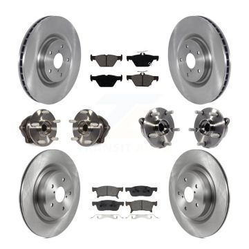 Front Rear Hub Bearings Disc Brake Rotors And Pads Kit (10Pc) For 2019-2021 Subaru Ascent KBB-132577