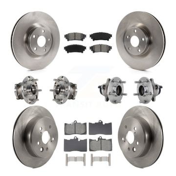 Front Rear Hub Bearing Disc Brake Rotor Pad Kit (10Pc) For Lexus GS350 RC300 GS450h GS300 KBB-132590