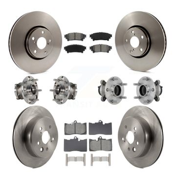 Front Rear Hub Bearing Disc Brake Rotors And Pads Kit (10Pc) For Lexus IS350 IS300 IS200t KBB-132591