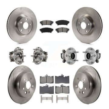Front Rear Hub Bearing Disc Brake Rotors And Pads Kit (10Pc) For Lexus IS300 IS350 IS200t KBB-132592