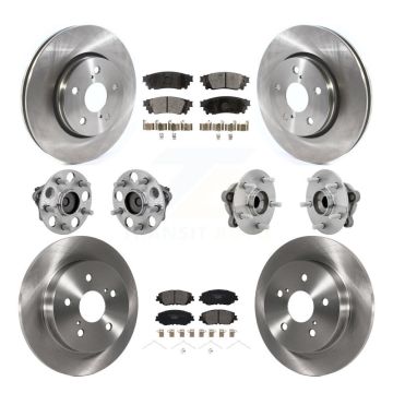 Front Rear Hub Bearings Disc Brake Rotors And Ceramic Pads Kit (10Pc) For Toyota C-HR KBB-132610