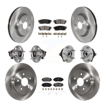 Front Rear Hub Bearing Brake Rotor And Pad Kit (10Pc) For Toyota RAV4 FWD with GAS engine KBB-132617