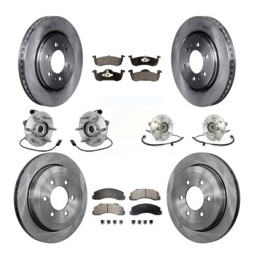 Front Rear Hub Bearing Brake Rotor & Pad Kit (10Pc) For Ford Expedition Lincoln Navigator KBB-132621