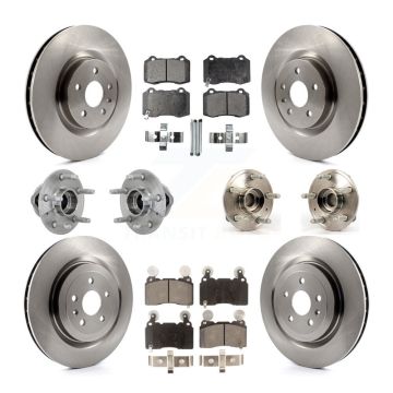 Front Rear Hub Bearing Disc Brake Rotors And Ceramic Pads Kit (10Pc) For Chevrolet Camaro KBB-132624
