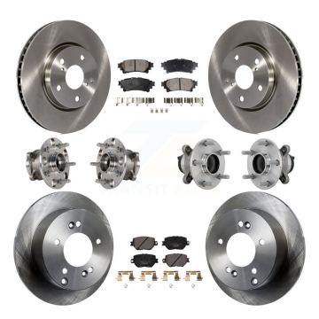 Front Rear Hub Bearing Brake Rotor Pad Kit (10Pc) For Lexus IS250 Without F Sport Package KBB-132644