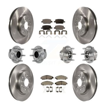 Front Rear Hub Bearing Brake Rotor Pad Kit (10Pc) For Chevrolet Traverse GMC Acadia Buick KBB-132646