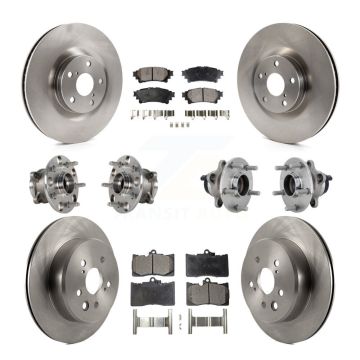 Front Rear Hub Bearing Disc Brake Rotor Pad Kit (10Pc) For Lexus GS350 RC300 GS450h GS300 KBB-132652